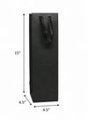 Black Imperial Wine Bags 4.5 x 4.5 x 15 inches with Twill Ribbon Handles