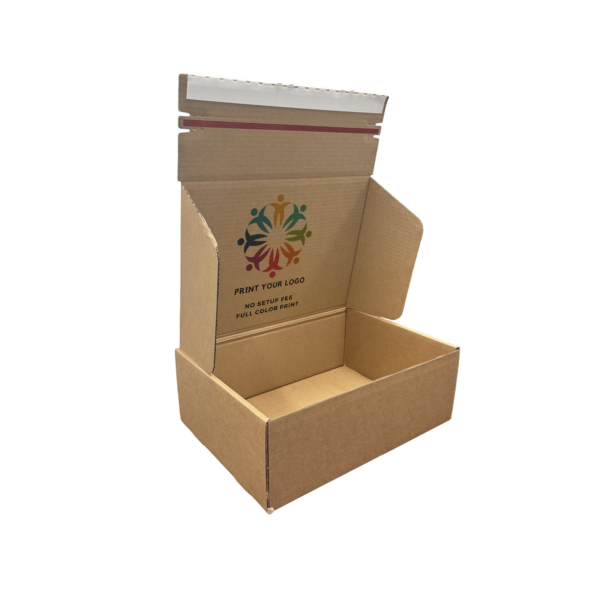 14" x 10" x 5" - Custom Kraft Mailer Boxes Self-Seal Tape - Bundle of 40 - KIS PAPER - 6092; Full Color Custom Print, Printed in Canada; From$2.796/pc