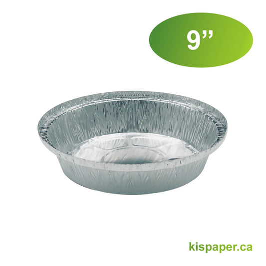 9" - Aluminum Heavy-Duty Containers Round - Carton of 500 - KIS PAPER - 5083; $0.210/pc