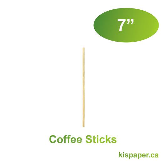 7" - Bamboo Coffee Sticks - Carton of 1000 - KIS PAPER - 1181; $0.024/pc