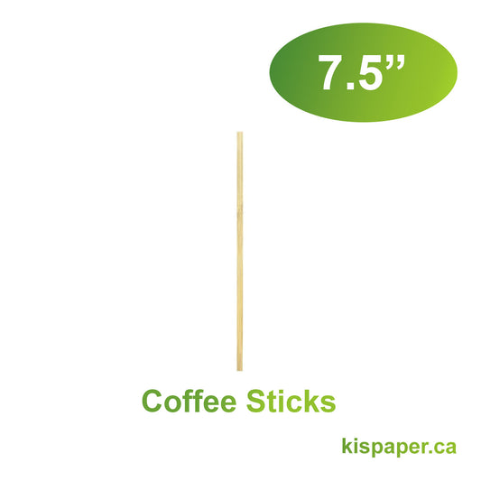 7.5" - Bamboo Coffee Sticks - Carton of 1000 - KIS PAPER - 1182; $0.025/pc