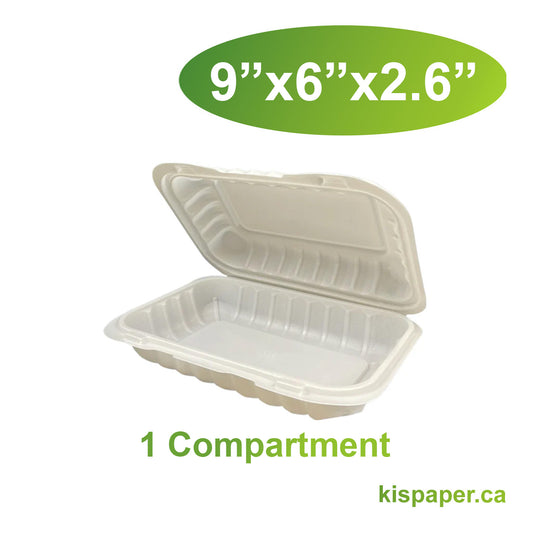 9" x 6" x 2.6" - Pebble Clamshell Hamburger Box - Carton of 150 - KIS PAPER - 5048; $0.204/pc