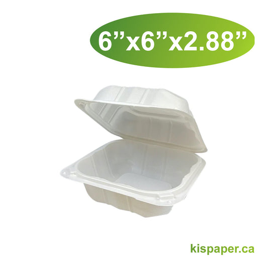 6" x 6" x 2.88" - Pebble Clamshell Hamburger Box - Carton of 250 - KIS PAPER - 5047; $0.139/pc