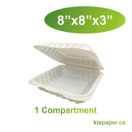 8" x 8" x 3" - Pebble Clamshell Hamburger Box - Carton of 150 - KIS PAPER - 5052; $0.229/pc