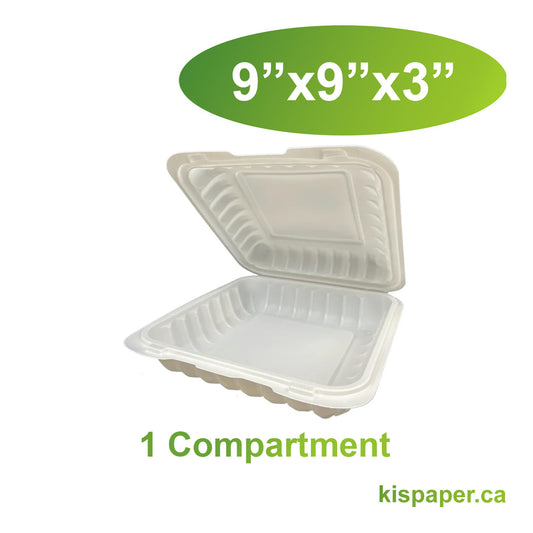 9" x 9" x 3" - Pebble Clamshell Hamburger Box - Carton of 150 - KIS PAPER - 5054; $0.269/pc