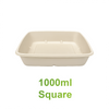 1000ml - Natural Pulp Square Food Container Base - Carton of 300 - KIS PAPER - 6171; $0.17/pc