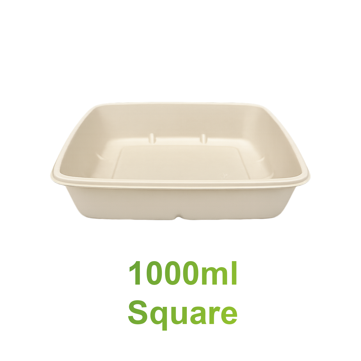 1000ml - Natural Pulp Square Food Container Base - Carton of 300 - KIS PAPER - 6171; $0.17/pc