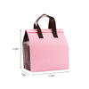 Aluminum Cooler Pink Insulated Takeout Bags (11.81" x 7.87" x 11.81") with Brown Flat Handles - SKU #6037