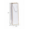 Queen West Wine Bags Gold Foil Edge 4.5 x 4.5 x 15 in with Twill Ribbon Handles