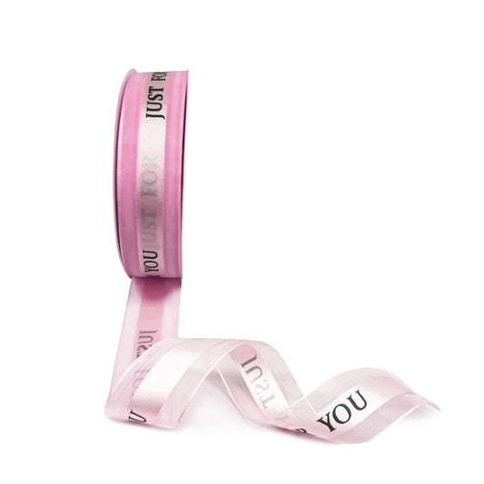 5pcs Lavender Pink 0.98x1440 inches "Just For You" Single Faced Ribbon; $5.5/pc