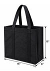 Black Non-Woven Tote Bags – 15" × 8" × 15" – 200pcs/case – SKU# 6255