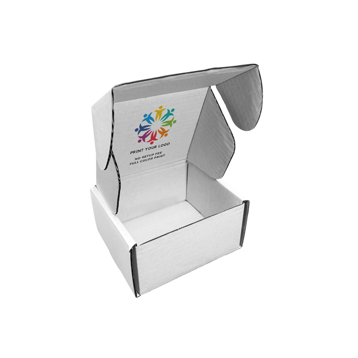 6" x 5" x 3" - Custom White Mailer Boxes - Bundle of 40 - KIS PAPER - 6095; Full Color Custom Print, Printed in Canada; From $1.98/pc