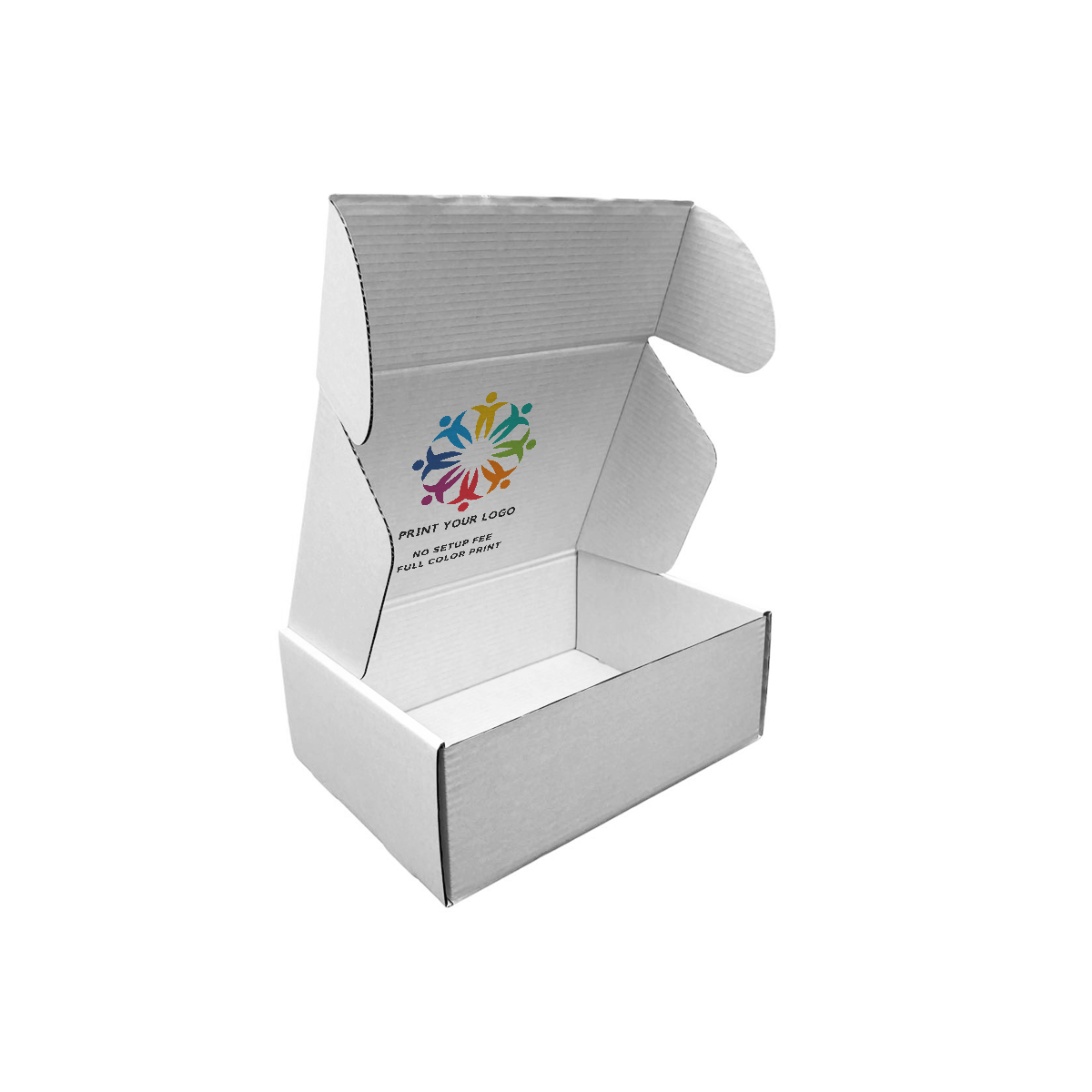 14" x 10" x 5" - Custom White Mailer Boxes - Bundle of 40 - KIS PAPER - 6105; Full Color Custom Print, Printed in Canada; From $2.44/pc