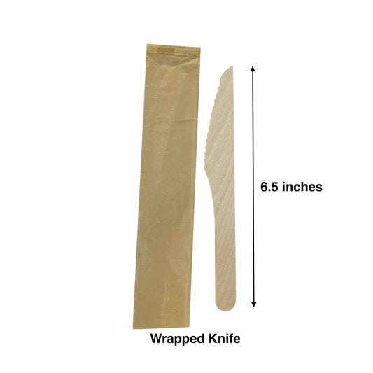 KIS-IR165KG | Wooden Knife with Paper Wrapped; $0.037/pc