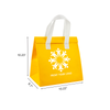Custom Printed Aluminum Cooler Yellow Insulated Takeout Bags (10.23” x 6.7” x 10.23”) with White Flat Handles - SKU #6035