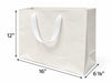 Euro Tote Laminated White Paper Shopping Bag 16"x6"x12" with White Grosgrain Ribbon Handles, 150 pcs/Case – SKU#6835