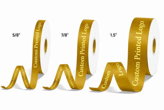 Custom Print Dijon Solid Single-Face Satin Ribbon – 3 Sizes (⅝″, ⅞″, 1½″)