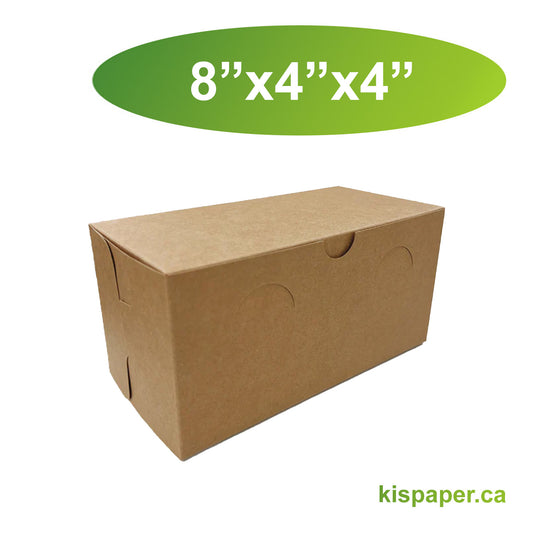 8" x 4" x 4" - Kraft Bakery Boxes - Carton of 100 - KIS PAPER - 5333; $0.47/pc