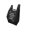 12" x 7" x 22" - Pinch Bottom - Custom Black Non-Woven T-Shirt Bags - Carton of 200 - KIS PAPER - 5257; One Color Custom Print, Printed in Canada