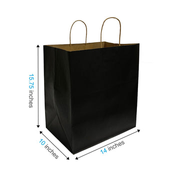 Color Super Royal 14x10x15.75 inches Paper Shopping Bags with Twisted Handles