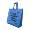 15.5" x 6" x 15.5" - Flat Bottom - Custom Blue Non-Woven Shopping Bags - Carton of 200 - KIS PAPER - 5262; One Color Custom Print, Printed in Canada