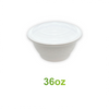 36oz - PP Round Bowl Container Combo Set White - Carton of 150 - KIS PAPER -5166; $0.29/set