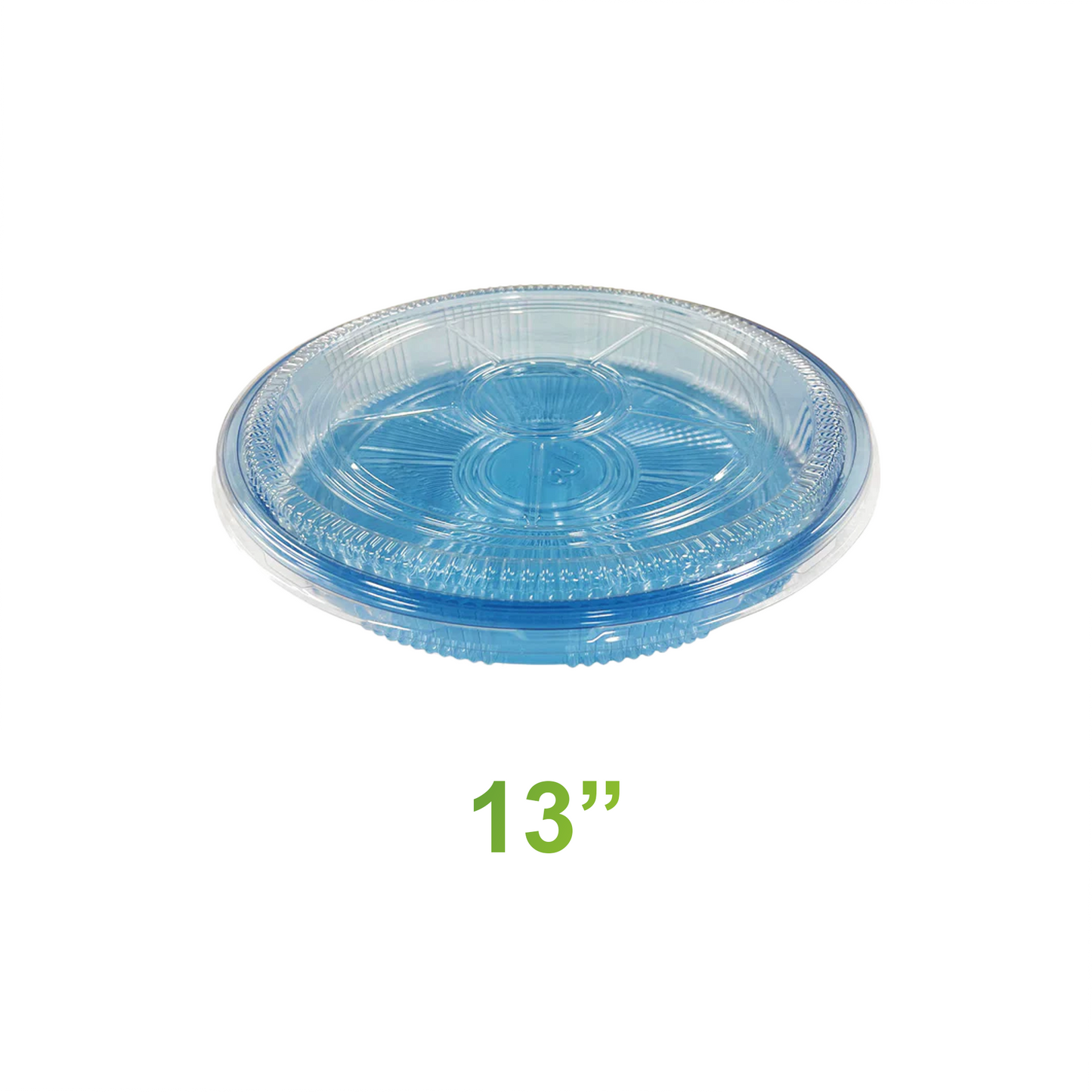 13" - PET Round Sushi Tray Sets - Carton of 120 - KIS PAPER - 5199; $0.91/set