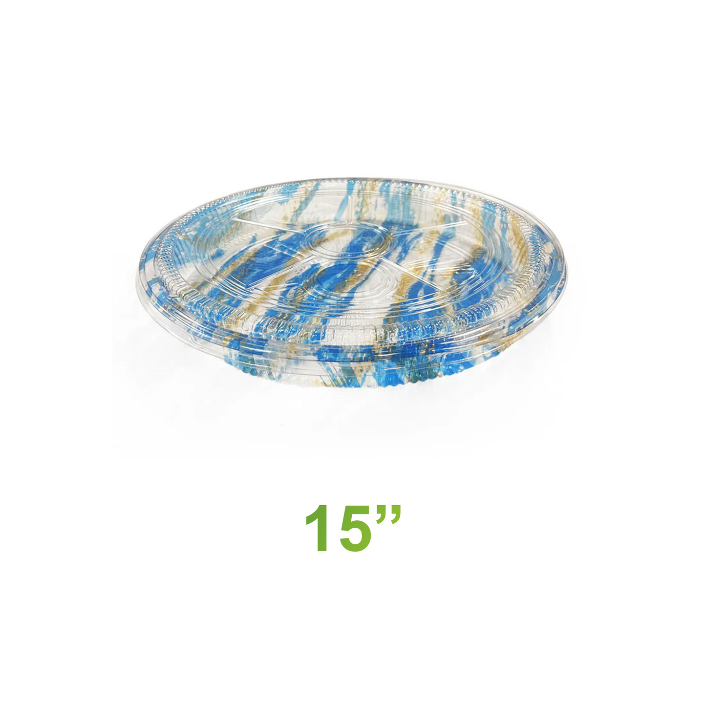 15" - PET Round Sushi Tray Sets - Carton of 120 - KIS PAPER - 5201; $1.20/set