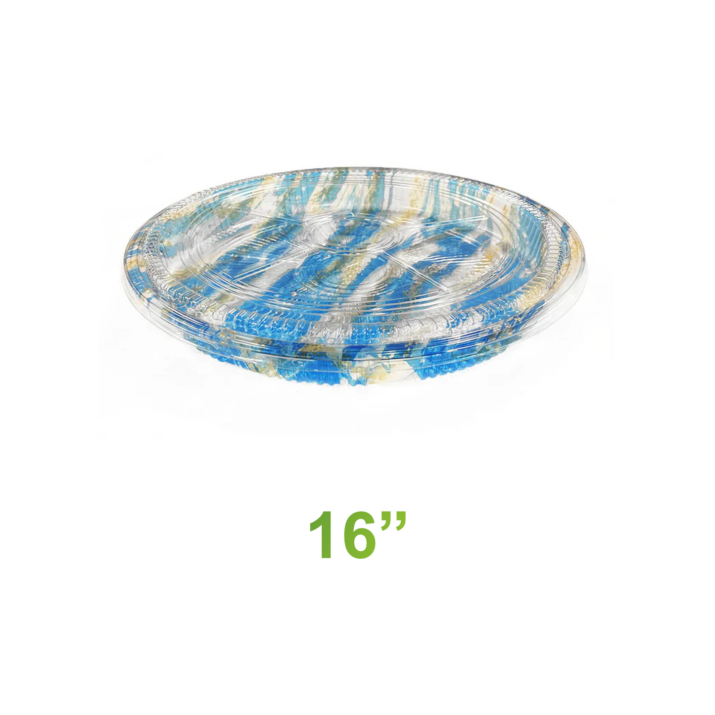 16" - PET Round Sushi Tray Sets - Carton of 60 - KIS PAPER - 5800; $1.86/set