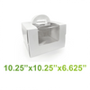 10.25" x 10.25" x 6.625" - Window Cake Boxes White with Handle Extra Cake Board - Carton of 50 - KIS PAPER - 5242; From $1.939/pc