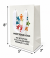 Custom Printed Euro Tote Cub White Paper Bags (5″ × 3″ × 8″) with Ribbon Handles - SKU 6119