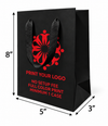 Custom Printed Euro Tote Cub White Paper Bags (5″ × 3″ × 8″) with Ribbon Handles - SKU 6120)