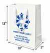 Custom Printed Euro Tote Laminated Debbie White Paper Bags (10″ × 5″ × 13″) with Ribbon Handles - SKU #6660