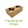 2 Cups - Kraft Foldable Paper Cup Holder Tray Corrugated - Carton of 100 - KIS PAPER - 5192; C$0.12/pc