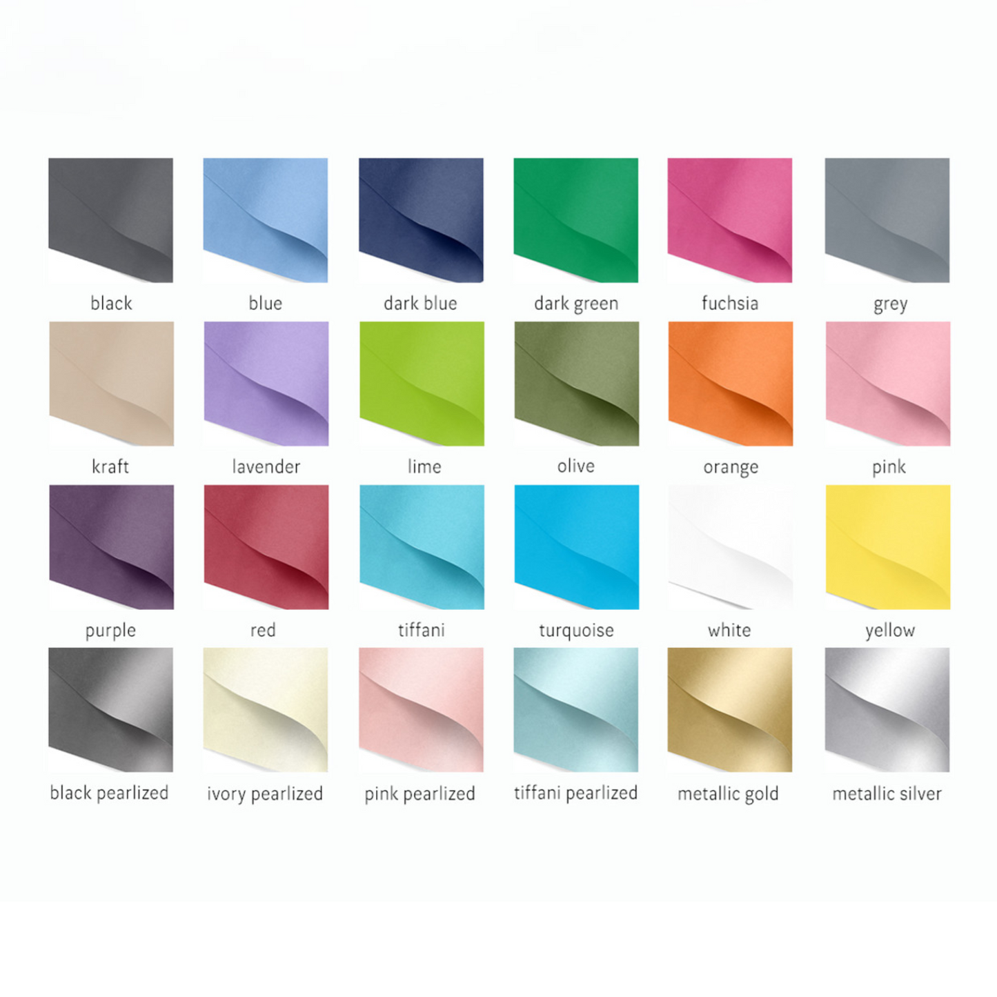 200pcs 20x30 inches Tiffany Pearlized Solid Tissue Paper; $0.175/pc
