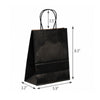 Black Paper Shopping Bag with Twisted Handles (5.9" x 3.2" x 8.3"), Gem, SKU #6499