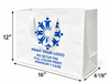 Custom Printed Euro Tote Laminated Vogue White Paper Bags 16" x 6" x 12" with Ribbon Handles - SKU #6835