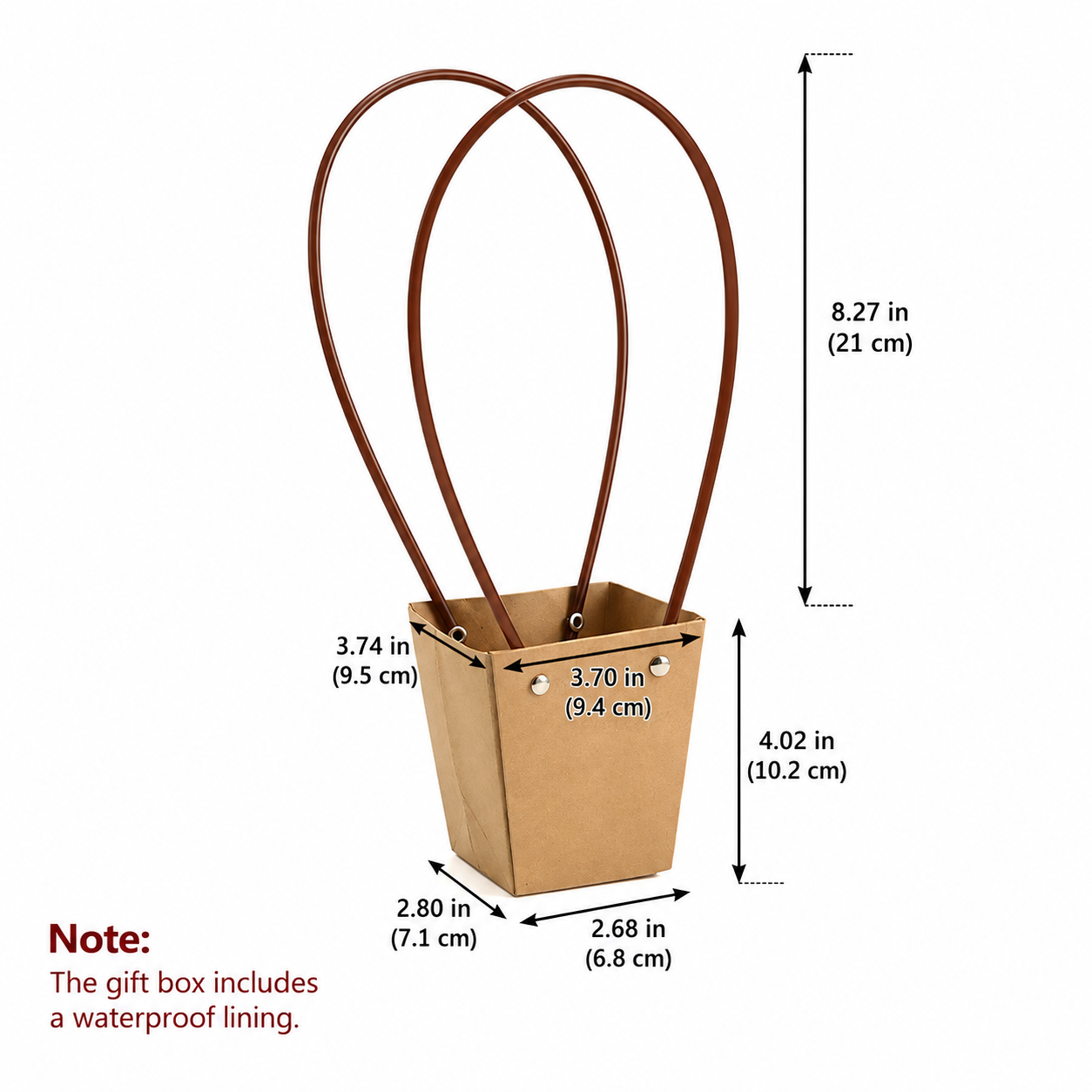 Kraft Brown Waterproof Flower Pot Bags – 4 Sizes (Small, Medium, Large, Extra Large) | 50pcs/Bundle