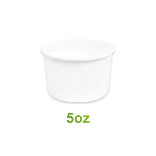 5oz - Paper Soup Container White - Carton of 1000 - KIS PAPER - 5013; From $0.056/pc