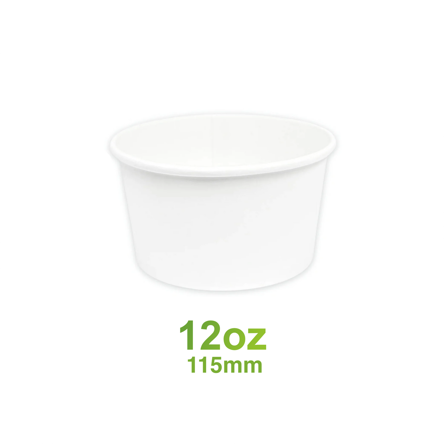 12oz - Paper Soup Container White - Carton of 1000 - KIS PAPER - 6061; From $0.083/pc