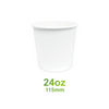 24oz White Paper Soup Container – 115mm (500 Pack)