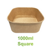 1000ml Kraft Paper Food Container – Square (300 Pack)