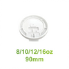8/10/12/16oz - 90mm White Flat Lid for Hot Paper Cups - Carton of 1000 - KIS PAPER - 5392; $0.04/pc