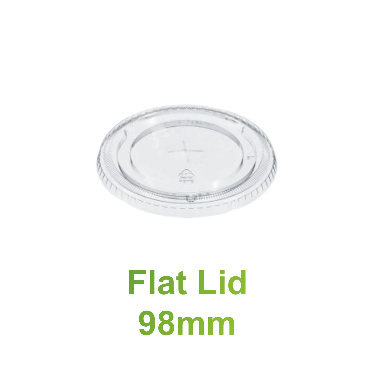 98mm Opening - PET Flat Lid for Cold Drink Cups - Carton of 1000 - KIS PAPER - 5113; $0.038/pc