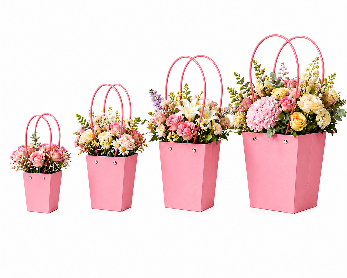 Pink Waterproof Flower Pot Bags – 4 Sizes (Small, Medium, Large, Extra Large) | 50pcs/Bundle