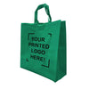 15.5" x 6" x 15.5" - Flat Bottom - Custom Green Non-Woven Shopping Bags - Carton of 200 - KIS PAPER - 5264; One Color Custom Print, Printed in Canada