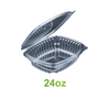 24oz - PET Clear Hinged Containers - Carton of 200 - KIS PAPER - 5068; $0.33/pc