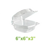 6" - PP Clear Hinged Containers Heat Resistant - Carton of 400 - KIS PAPER - 5064; $0.13/pc