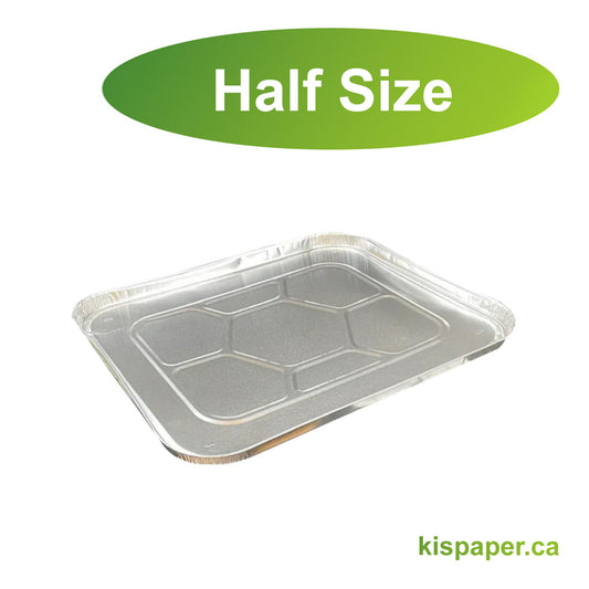 Foil Lid for Half Size Heavy-Duty Steam Table Pan - Carton of 100 - KIS PAPER - 5088; $0.299/pc