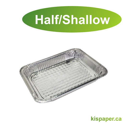 Shallow - Aluminum Half Size Heavy-Duty Steam Table Pan - Carton of 100 - KIS PAPER - 5085; $0.518/pc